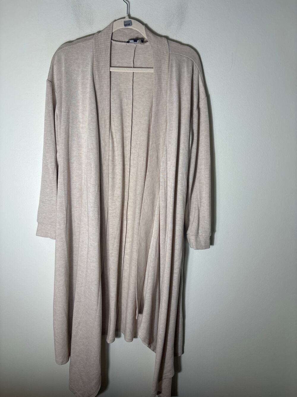1. State Light Beige Long Sleeve Open Front Long Cardigan Sz S